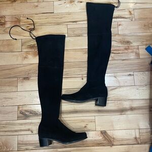 Stuart Weitzerman Tie Land Low Heel 1" Over Knee Boots 8.5 NWOB